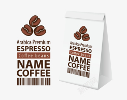 棕色咖啡豆咖啡豆包装袋矢量图高清图片