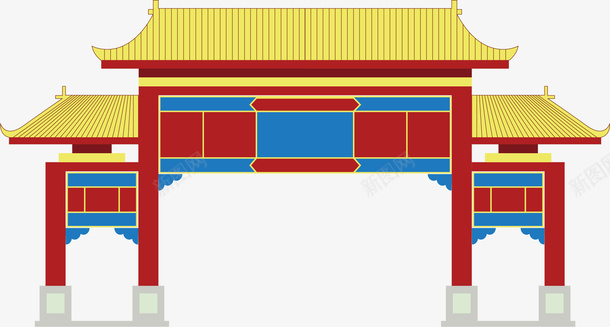 红色门楼矢量图ai免抠素材_新图网 https://ixintu.com 北京钟鼓 古代 古代牌楼 德阳钟鼓 矢量图 西安钟鼓 钟鼓 钟鼓楼