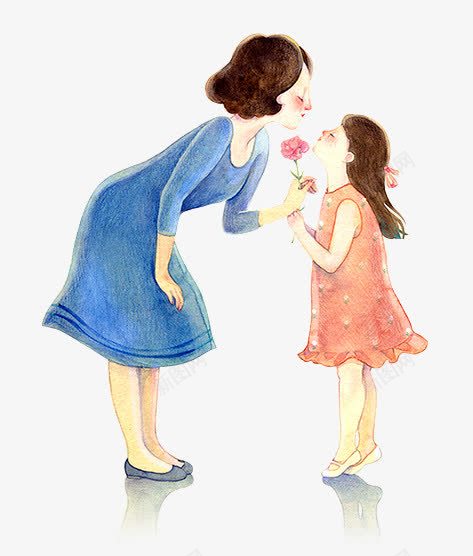 母亲女儿手绘卡通png免抠素材_新图网 https://ixintu.com 卡通 女儿 手绘 母亲