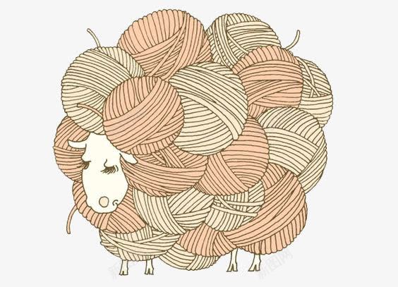 毛线团png免抠素材_新图网 https://ixintu.com 动物 卡通毛线团 小羊 手绘毛线团 毛线 绵羊 羊毛