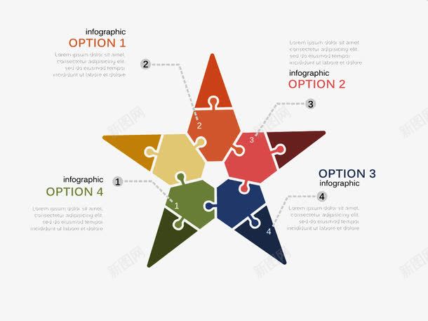 PPT排序psd免抠素材_新图网 https://ixintu.com PPT统计 五角星 分类 拼图
