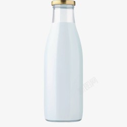 牛奶瓶包装卡通简约玻璃牛奶瓶高清图片