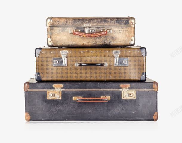 三个大小不一的箱子png免抠素材_新图网 https://ixintu.com 上世纪回忆 复古 复古物件 手提箱 箱子 老古董