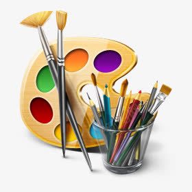 调色板和画笔png免抠素材_新图网 https://ixintu.com 可爱调色板 水彩画 油彩画 画画 画笔 笔刷 绘画 调色板