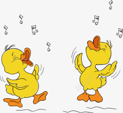 黄鸭子唱歌的黄鸭图标矢量图高清图片
