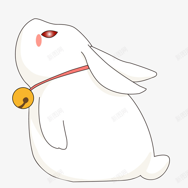 白色手绘月兔元素png免抠素材_新图网 https://ixintu.com 中秋节 兔年 可爱 扁平化 手绘 白色 耳朵 节日 酷兔