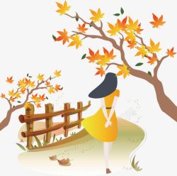 秋天树林道路风景图片秋天风景装饰图案高清图片