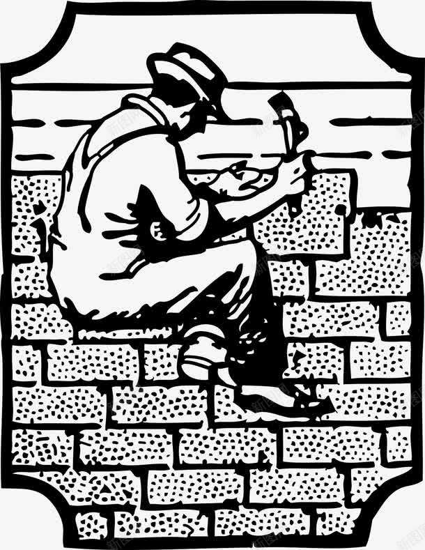 工作中的泥瓦匠png免抠素材_新图网 https://ixintu.com 工匠 建设者 砌砖 砌砖工人