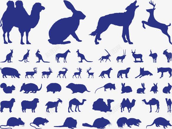 动物剪影集合png免抠素材_新图网 https://ixintu.com 兔子 兔子形状 剪影素材 小鹿 老鼠 骆驼