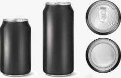 黑色铁皮易拉罐黑色的易拉罐矢量图高清图片