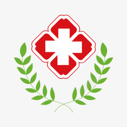 医院医生讲解医疗红十字绿色叶子高清图片