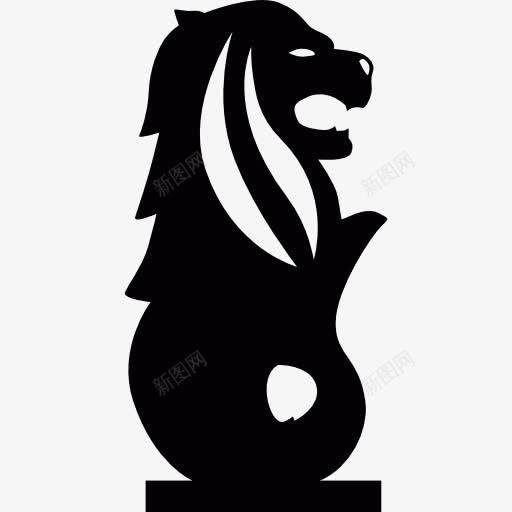 鱼尾狮图标png_新图网 https://ixintu.com 手绘插画 新加坡 狮子 神秘的生物 纪念碑 雕像 鱼尾狮公园