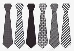 多款黑白风格领带平面素材