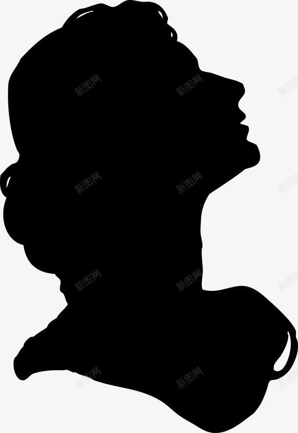 昂着头的女人剪影图图标png_新图网 https://ixintu.com 五官 人 卡通 口鼻 头 头部 头部剪影 女人 角色 身体 轮廓 面孔剪影