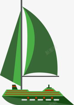 红绿色海运船绿色帆船高清图片