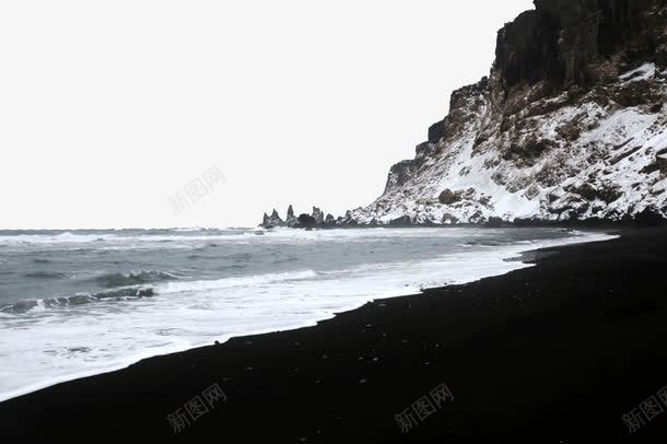 冰岛景区黑沙滩png免抠素材_新图网 https://ixintu.com 冰岛景区 冰岛黑沙滩 旅游景区 著名景点 黑沙滩