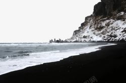 着名景点黑沙滩冰岛景区黑沙滩高清图片