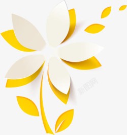 白色花朵剪纸背景素材