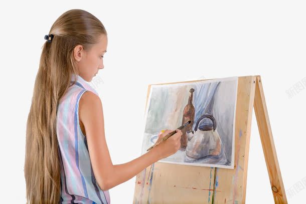 正在画画的外国女孩png免抠素材_新图网 https://ixintu.com 书画比赛 作画 创意 勾勒 手绘 描绘 涂抹 画图 画画 素描 纸笔 绘出 绘图 绘画 色彩应用