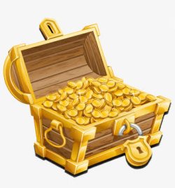 金色箱子装满金币的宝箱高清图片