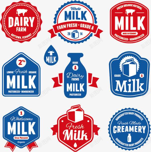 牛奶标签图标png_新图网 https://ixintu.com 品牌 商标 商标设计 国外品牌 大牌 标志 牛奶 牛奶商标 牛奶标签 英文 设计品牌