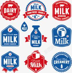 国外品牌牛奶标签图标高清图片