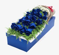 高级礼盒高级定制蓝玫瑰花束礼盒高清图片