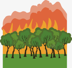 森林火灾自然灾害森林大火矢量图高清图片