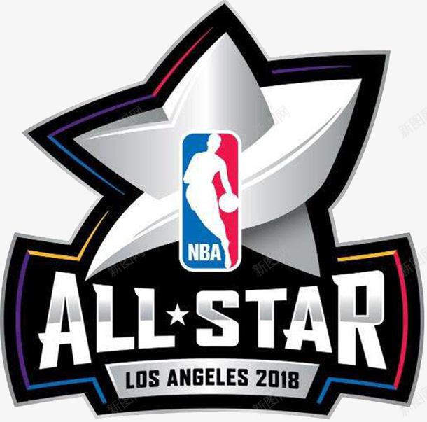 NBA2018洛杉矶全明星比赛标志图标png_新图网 https://ixintu.com LOGO设计 NBA标志 NBA队伍 nba球队logo 全明星比赛 动感 平面设计 星星 标志 美职篮