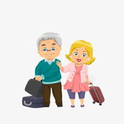旅游老人外出旅游的老年夫妻高清图片