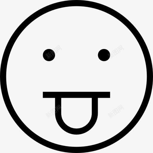 伸出舌头的表情的脸的轮廓图标png_新图网 https://ixintu.com 伸出 山楂Emoji中风 情绪 接口 脸 舌头 表情