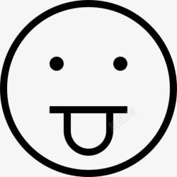 山楂Emoji填补伸出舌头的表情的脸的轮廓图标高清图片
