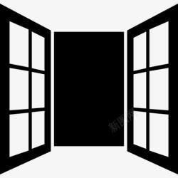 打开的窗口打开窗门玻璃图标高清图片