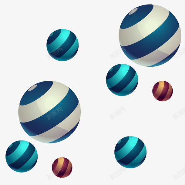 装饰立体球形元素矢量图ai免抠素材_新图网 https://ixintu.com 彩球 球形 立体球 装饰图案 装饰球 矢量图