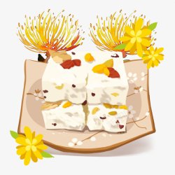 九月初九重阳节菊花糕食物元素高清图片