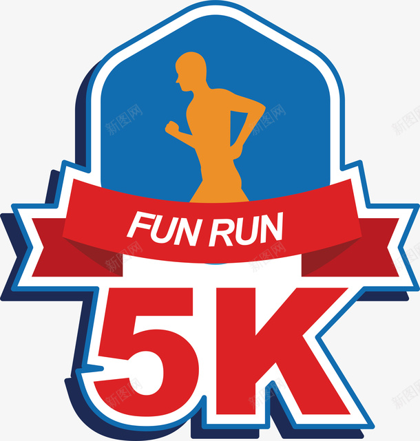 红蓝色5km长跑图形图标矢量图ai_新图网 https://ixintu.com 5km logo设计 五千米长跑 卡通的 手绘卡通 矢量图 红蓝色图标 跑步 跑步logo 马拉松 马拉松logo