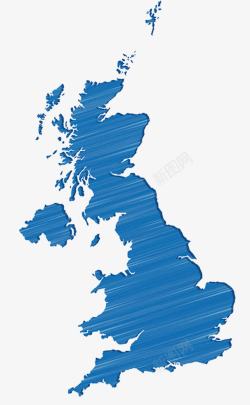 英国地图飘带蓝色英国地图高清图片