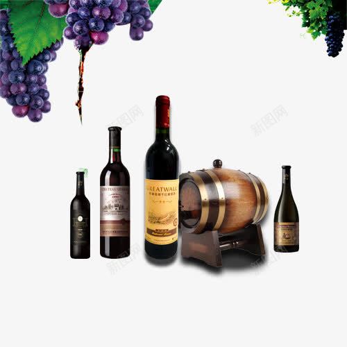 知名红酒png免抠素材_新图网 https://ixintu.com 产品实物 红色背景 葡萄酒 酒吧 酒杯 长城葡萄酒