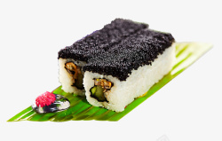 可口夏黑黑鱼子酱寿司美食高清图片