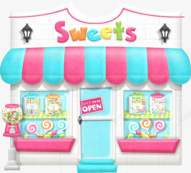 糖果店png免抠素材_新图网 https://ixintu.com 店铺 甜品 糖