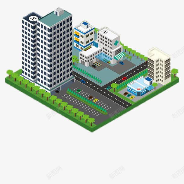 城市建设png免抠素材_新图网 https://ixintu.com 俯视图 建房 绿化