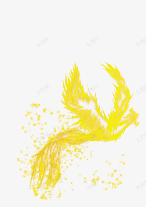 飞翔的凤凰png免抠素材_新图网 https://ixintu.com 一只 凤凰 卡通 尾巴 手绘 简图 金黄色的