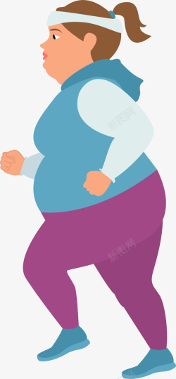 健康减肥中心蓝衣运动减肥女孩高清图片