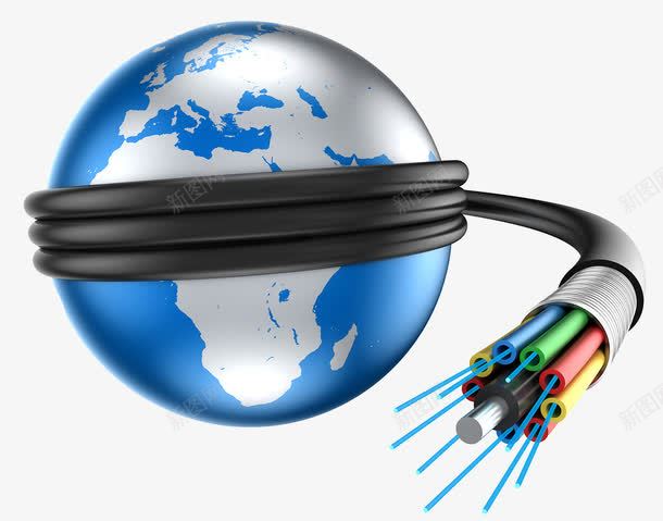 全球数据传输png免抠素材_新图网 https://ixintu.com 修理线路 地球 数据传输 电线 线缆
