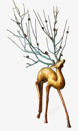 树枝形鹿角精美梅花鹿造型高清图片