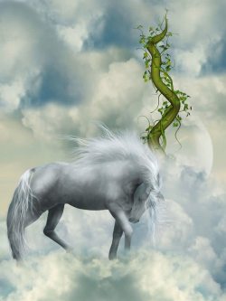 云层图片素材下载白马与树藤高清图片