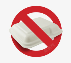 禁止使用一次性餐盒标志素材