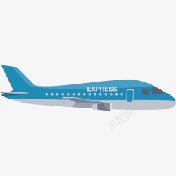 货飞机物流飞机货飞机蓝色示意图图标高清图片