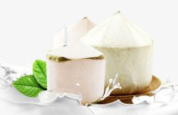 海南特产椰子粉牛奶青椰汁高清图片