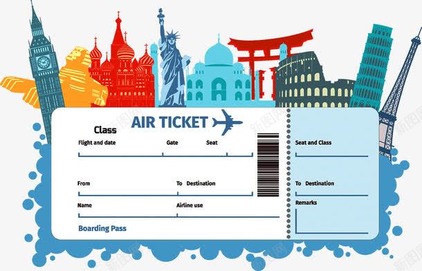 机票png免抠素材_新图网 https://ixintu.com 世界 旅游 旅行 景点 机票